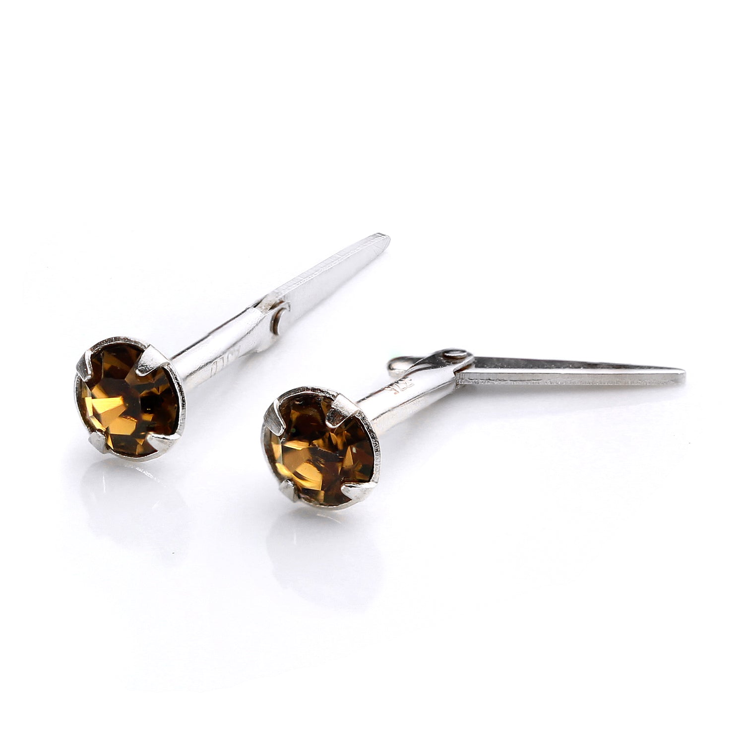 Sterling Silver Andralok Stud Earrings with 3mm Crystal