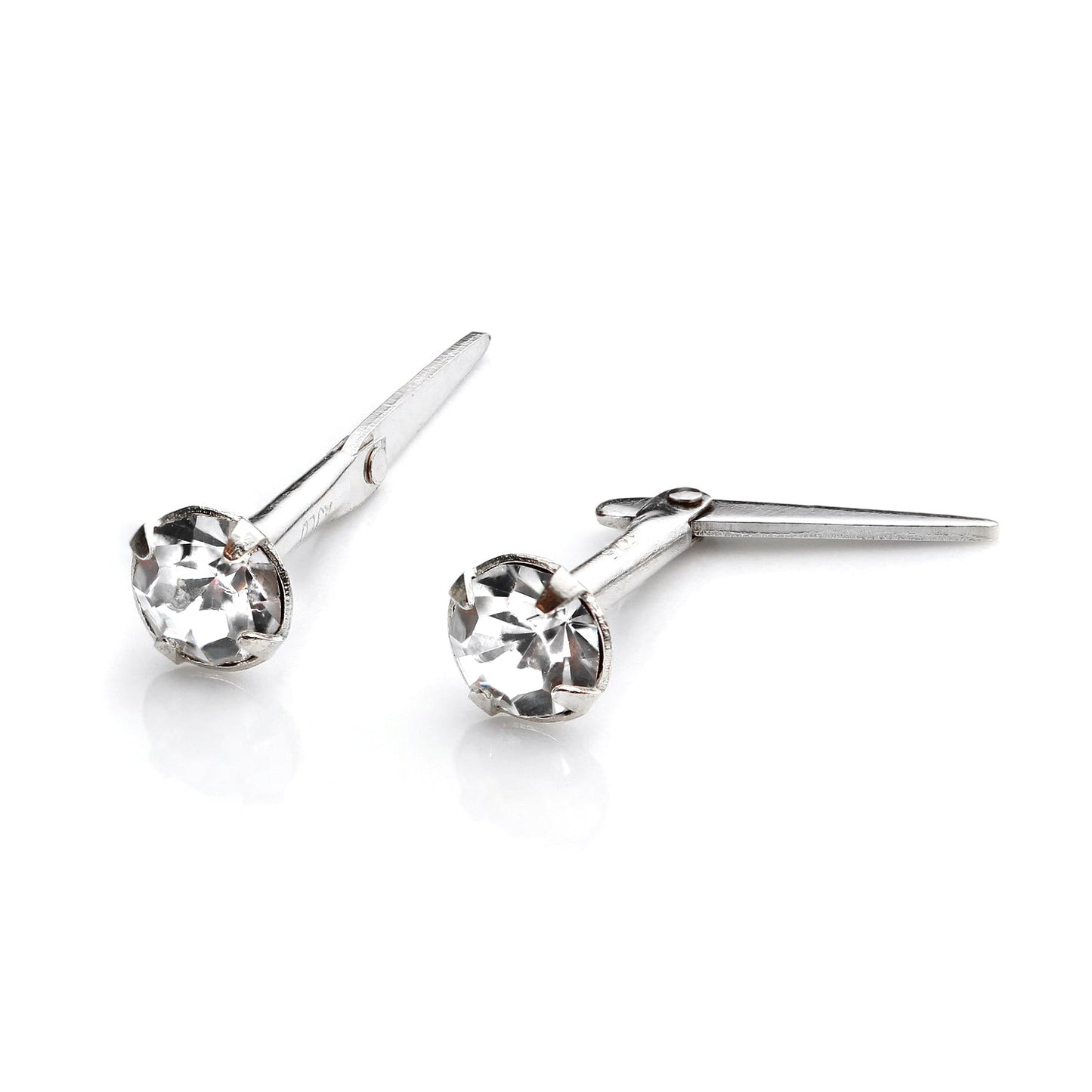 Sterling Silver Andralok Stud Earrings with 3mm Crystal