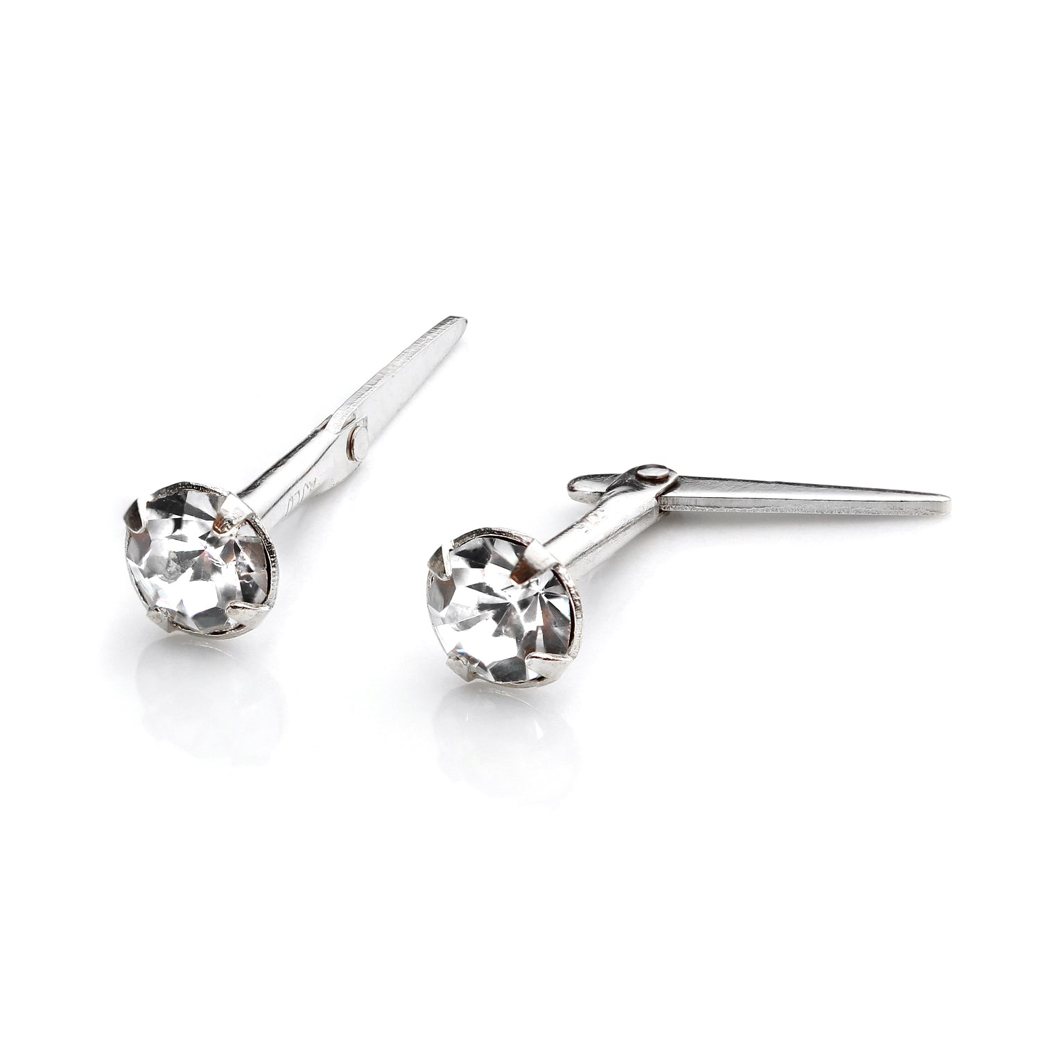 Sterling Silver Andralok Stud Earrings with 3mm Crystal