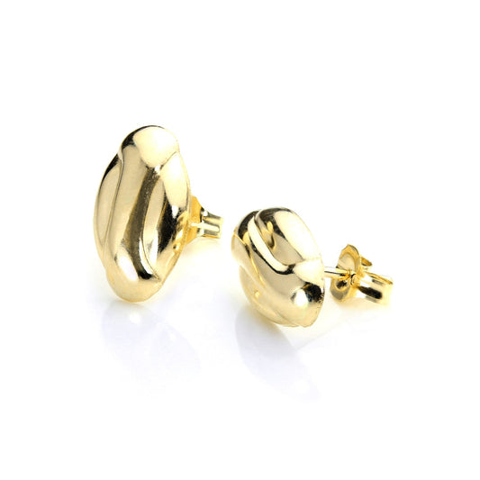 9ct Gold Coffee Bean Stud Earrings