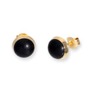 9ct Gold & Glitter Enamel Round Stud Earrings in 6 Colours