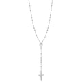Sterling Silver Rosary Bead Necklace - 20 Inches
