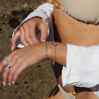 Sterling Silver T-Bar Paperclip Ball Chain Bracelet