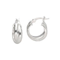 Sterling Silver Interlocking Double Twist Rope Creole Hoop Earrings