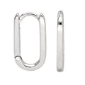 Sterling Silver Ovate Rectangle Hoop Earrings