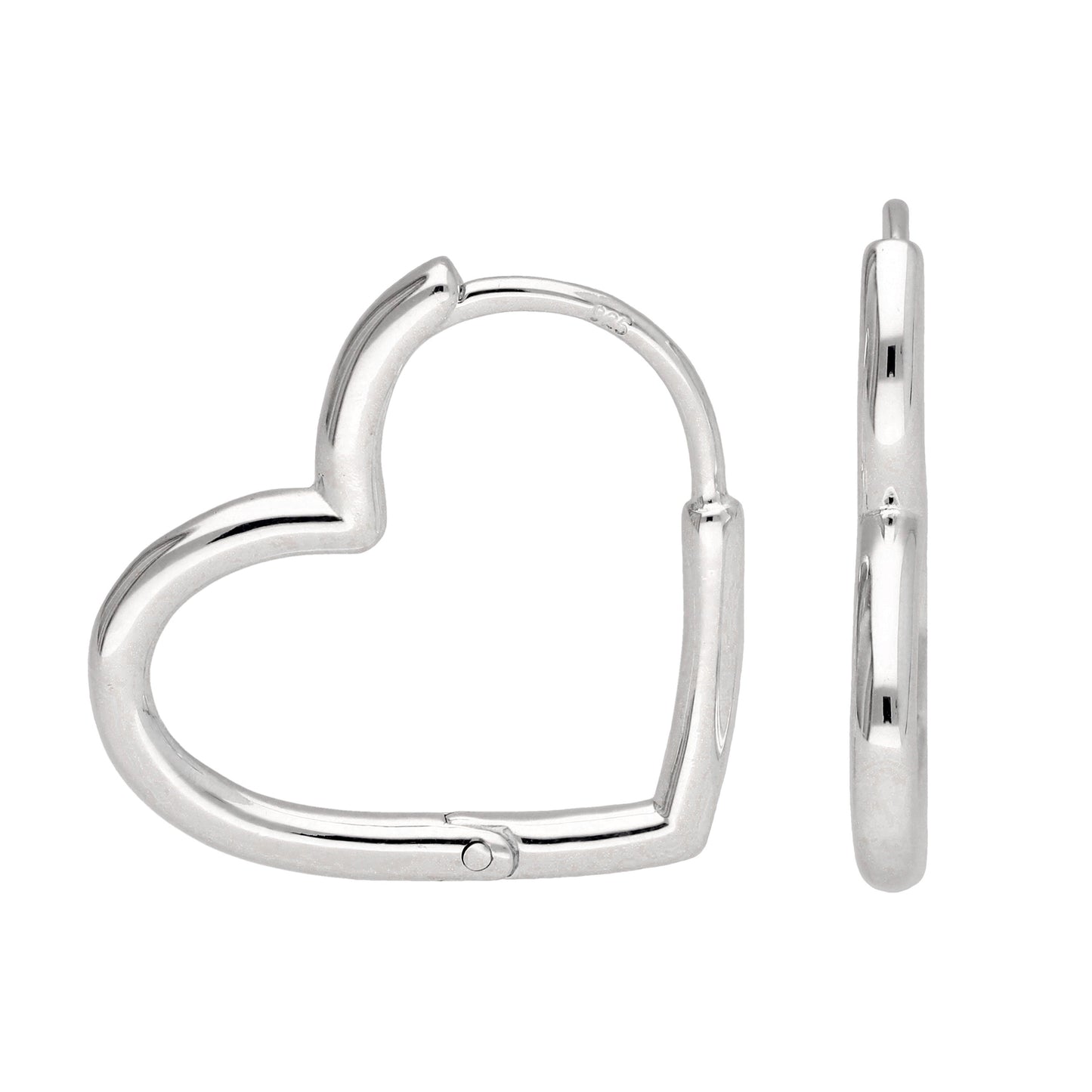 Sterling Silver Heart Hoop Earrings