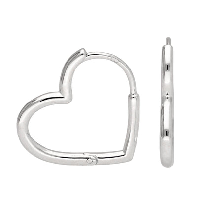 Sterling Silver Heart Hoop Earrings