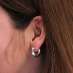 Sterling Silver Chunky Hoop Earrings