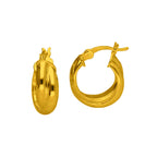 Gold Plated Sterling Silver Interlocking Double Twist Rope Creole Hoop Earrings