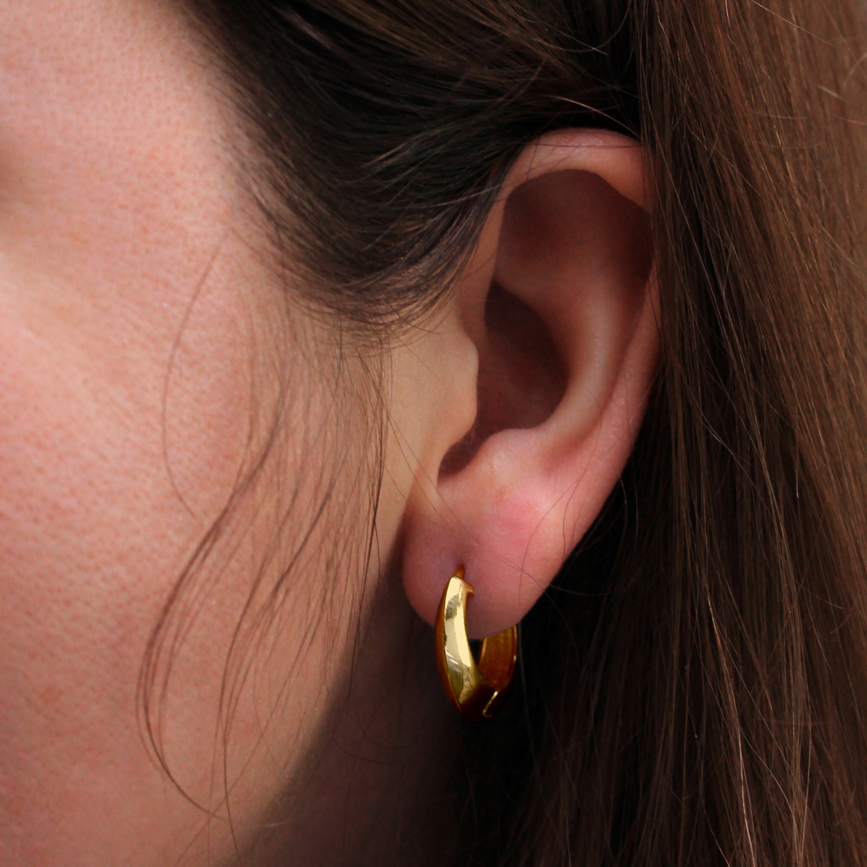 Gold Plated Sterling Silver Chunky Hoop Earrings