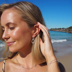 Sterling Silver Double Oval Twist Rope Stud Drop Dangle Earrings