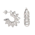 Sterling Silver Open Stud Hoop Earrings