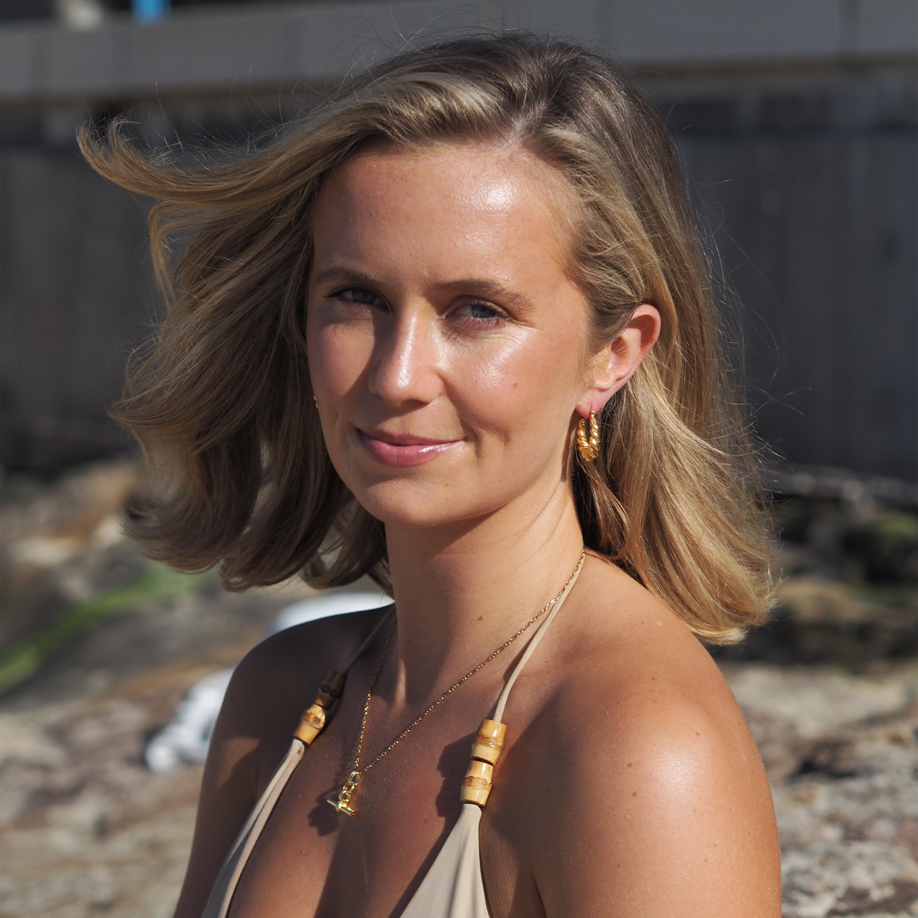 Gold Plated Sterling Silver Twist Rope Creole Hoop Earrings
