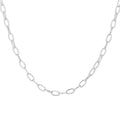 Sterling Silver Oval Belcher Necklace - 18 Inches