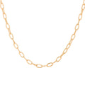 Gold Plated Sterling Silver Oval Belcher Necklace - 18 Inches