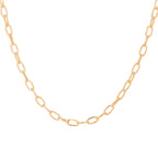 Gold Plated Sterling Silver Oval Belcher Necklace - 18 Inches