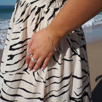 Sterling Silver Oval Figaro Bracelet - 7.5 Inches