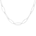 Sterling Silver Oval Figaro Necklace - 18 Inches