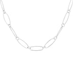Sterling Silver Oval Figaro Necklace - 18 Inches