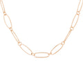 Gold Plated Sterling Silver Oval Figaro Necklace - 18 Inches