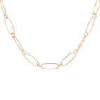 Gold Plated Sterling Silver Oval Figaro Necklace - 18 Inches