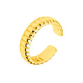 Adjustable Heavy Gold Plated Sterling Silver Ridged Texture Ring
