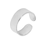 Adjustable Plain Sterling Silver Thick Flat Band Ring