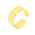 Adjustable Plain Gold Plated Sterling Silver Thick Flat Band Ring