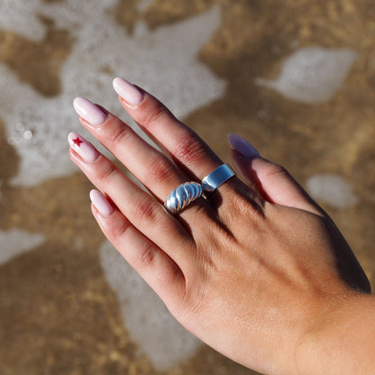 Adjustable Heavy Sterling Silver Chunky Twist Rope Ring