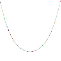 Fine Sterling Silver & Rainbow Enamel Confetti Chain Necklace - 16 Inches