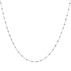 Fine Sterling Silver & Black Enamel Confetti Chain Necklace - 16 Inches
