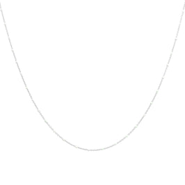 Fine Sterling Silver & White Enamel Confetti Chain Necklace - 16 Inches