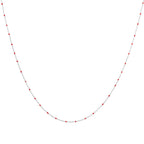 Fine Sterling Silver & Red Enamel Confetti Chain Necklace - 16 Inches