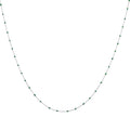 Fine Sterling Silver & Green Enamel Confetti Chain Necklace - 16 Inches
