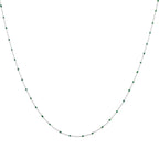 Fine Sterling Silver & Green Enamel Confetti Chain Necklace - 16 Inches