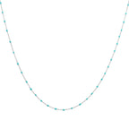 Fine Sterling Silver & Blue Enamel Confetti Chain Necklace - 16 Inches