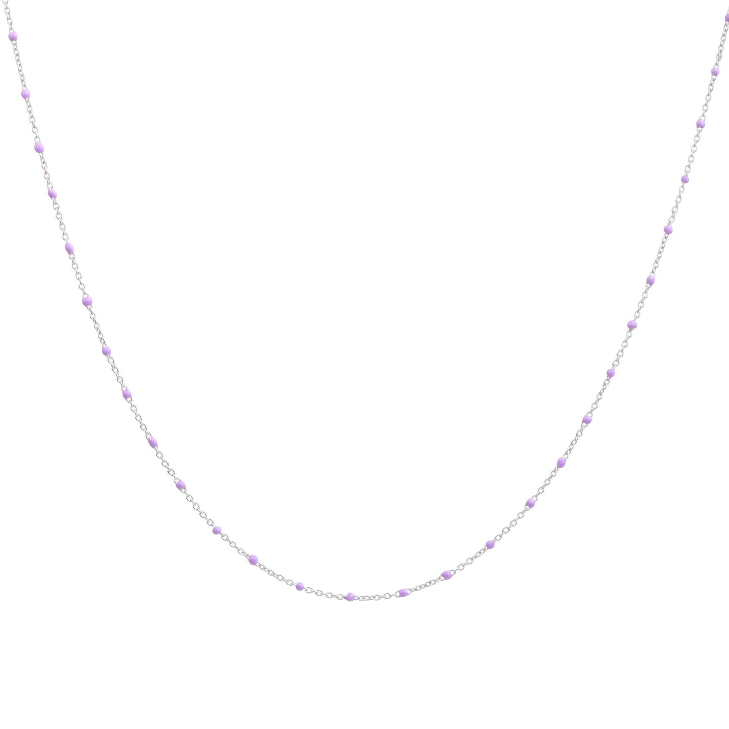 Fine Sterling Silver & Purple Enamel Confetti Chain Necklace - 16 Inches