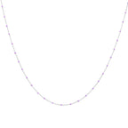 Fine Sterling Silver & Purple Enamel Confetti Chain Necklace - 16 Inches