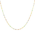 Fine Gold Plated Sterling Silver & Rainbow Enamel Confetti Chain Necklace - 16 Inches