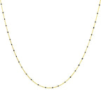 Fine Gold Plated Sterling Silver & Black Enamel Confetti Chain Necklace - 16 Inches