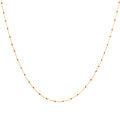 Fine Gold Plated Sterling Silver & Red Enamel Confetti Chain Necklace - 16 Inches