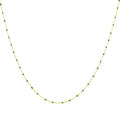 Fine Gold Plated Sterling Silver & Green Enamel Confetti Chain Necklace - 16 Inches