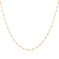 Fine Gold Plated Sterling Silver & Orange Enamel Confetti Chain Necklace - 16 Inches