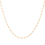 Fine Gold Plated Sterling Silver & Orange Enamel Confetti Chain Necklace - 16 Inches