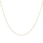 Fine Gold Plated Sterling Silver & Purple Enamel Confetti Chain Necklace - 16 Inches