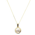 9ct Gold & CZ Crystal Double Heart Pendant