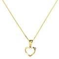 9ct Gold Light Open Heart with Diamond Pendant