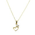 9ct Yellow & White Gold Double Open Heart Pendant