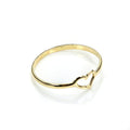 9ct Gold Open Heart Stacking Ring - Size I - Q