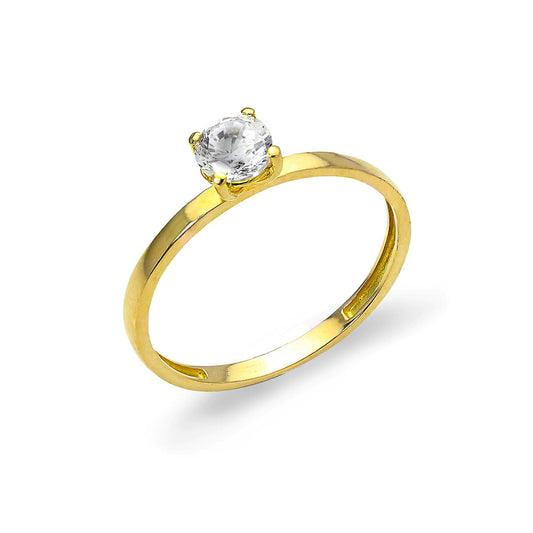 9ct Gold & 5mm CZ Crystal Band Stacking Ring